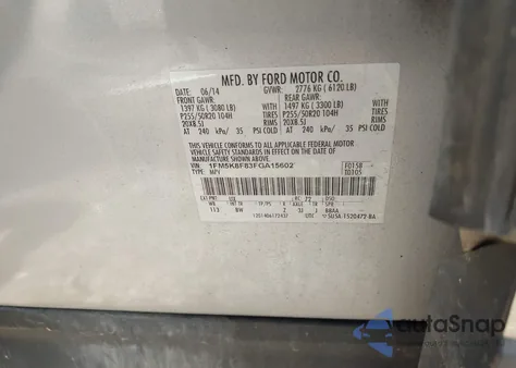 2015 Ford Explorer Limited from USA, damaged, VIN 1FM5K8F83FGA15602